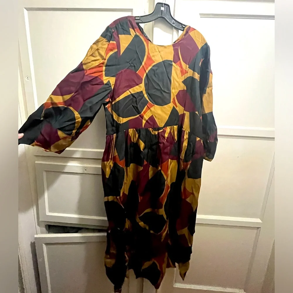 TOAST London geo print cup to blend dress size 18 - Picture 2 of 16